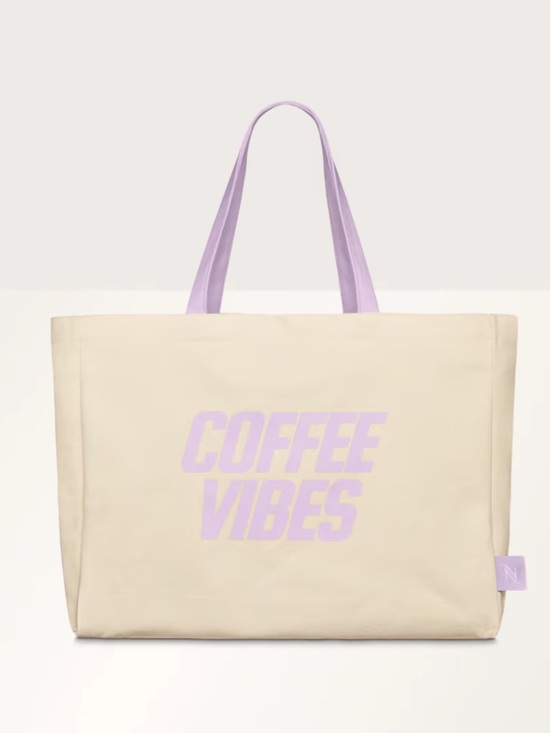 Nespresso Handbags - Nespresso Beige and Lavender Cup Sleeve NWT